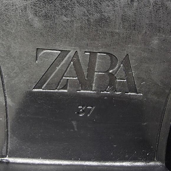 ZARA WOMEN'S BLACK LEATHER COWBOY KNEE HIGH BOOTS – POINTED TOE, WESTERN HEEL - Picture 8 of 13